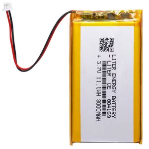Аккумулятор Li-Pol 804169 3000мАч 3.7В (разъем JST PH 1.25мм 2 pin)